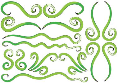 yeşil ve beyaz girdaplı vektör kümesi