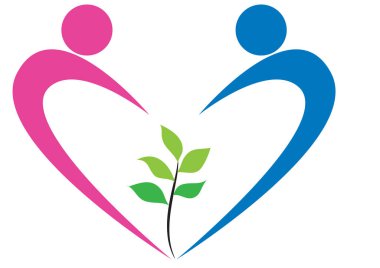 Beyaz arkaplanda bir kalp şeklinin vektör çizimi 