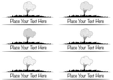 Ağaçların ve bitkilerin vektör çizimleri