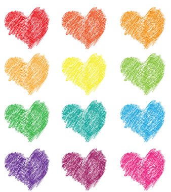 Güzel dekoratif kalp koleksiyonu, aşk konsepti 