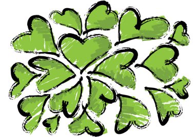 Güzel dekoratif kalp koleksiyonu, aşk konsepti 