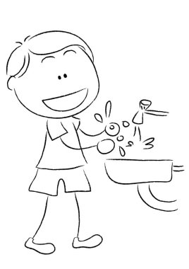 Çocuklar için boyama kitabı. El çizimi karikatür çizimi