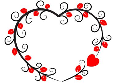 Beyaz arkaplanda bir kalp şeklinin vektör çizimi 