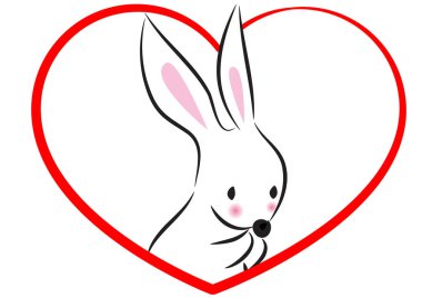 Kalp şeklinde bir tavşan. 