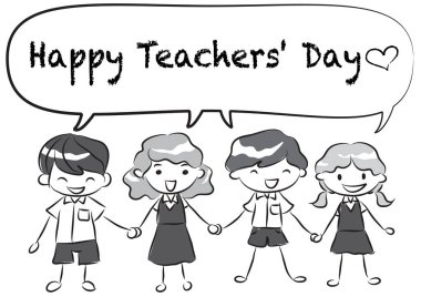 Mutlu öğretmenler günü kart şablonu 