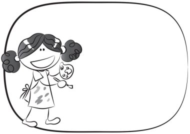 Çerçeveli resim tutan bir kızın resmi 