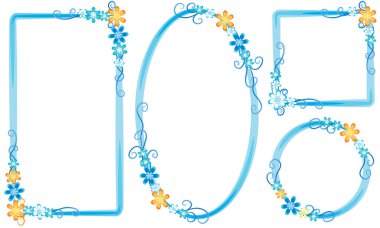 Mavi çiçekli f harfi