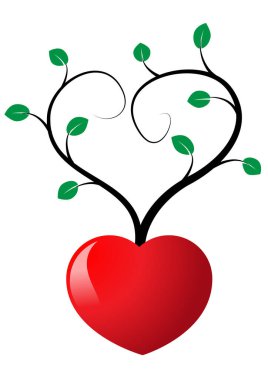 Beyaz arka planda aşk sembolü olan kalp şekli 