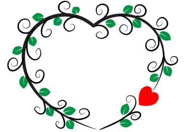 Beyaz arkaplanda bir kalp şeklinin vektör çizimi 