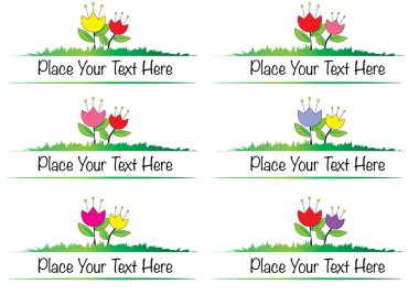 Bir dizi yaz çiçeğinin vektör çizimi