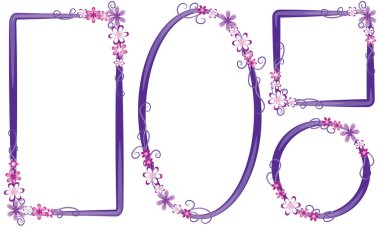 Çiçekli pembe çiçek çerçevesi ve metin için yer