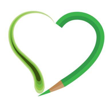 Kalem ve okla kalp şekli