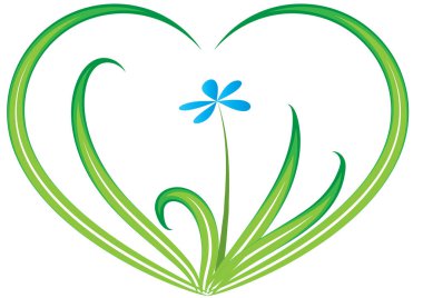 Çiçek süslemeli vektör kalp. 