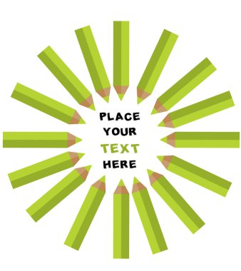 Yeşil işaretli bir kalemin vektör çizimi