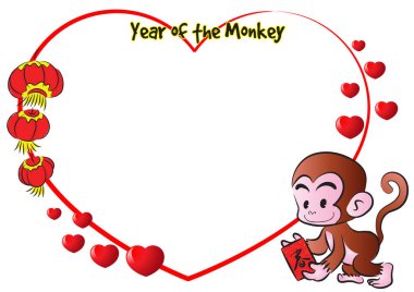 Genç bir kızla çizgi film kalbi.