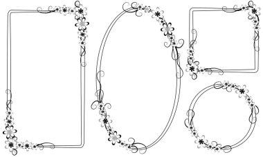 Çiçek elementli vektör çerçeveleri kümesi