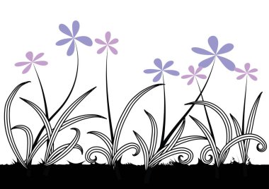 Çiçek arkaplanının vektör çizimi