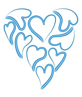 kalp şekli aşk sembolü vektör illüstrasyonu