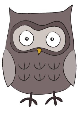 Beyaz arka planda sevimli baykuş