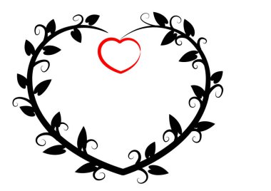 Aşk ile kalp şekli tasarımı