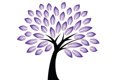 Yapraklı ağaç. vektör illüstrasyonu