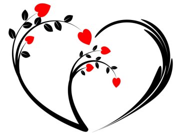 Kalp şeklinde kırmızı kalpler.