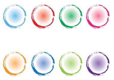 farklı şekillerde yuvarlak çerçeveler dizisi