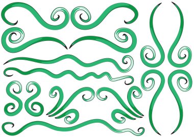 yeşil ve beyaz girdaplı vektör kümesi