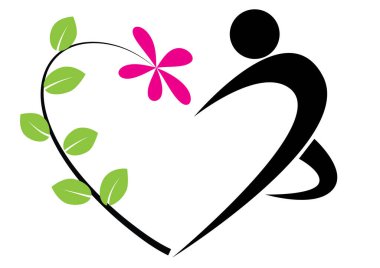 Beyaz arkaplanda bir kalp şeklinin vektör çizimi 