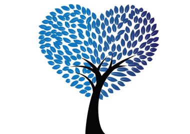 Yaprakları ve kalbi olan ağaç