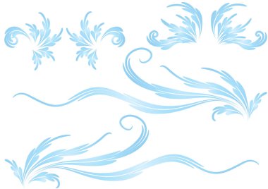 Mavi dalgaların vektör çizimi