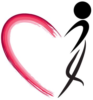 Kalbi olan bir kadının vektör çizimi