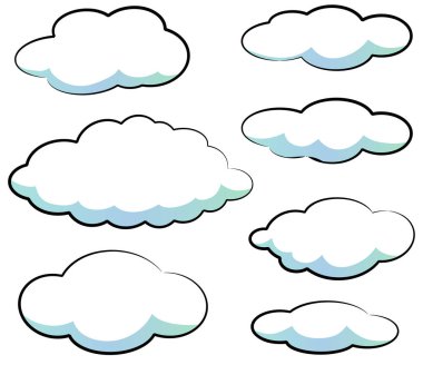 Bulut kümesi ve yağmur vektörü simgeleri