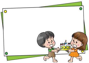 Pastalı bir kızla bir oğlanın resmi.