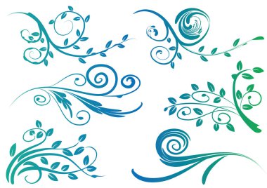 Çiçek elementlerinin vektör kümesi