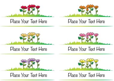 Bir dizi yaz çiçeğinin vektör çizimi