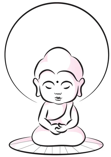 Vektor Illusztrációja Budda Meditáció — Stock Vector