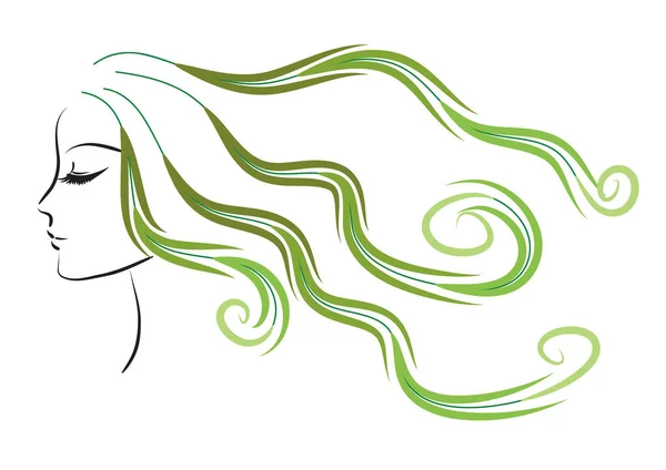 长头发的漂亮女人 — 图库矢量图片