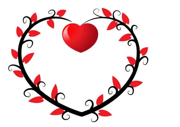 Kalp Şekli Aşk Kartı Vektörü — Stok Vektör