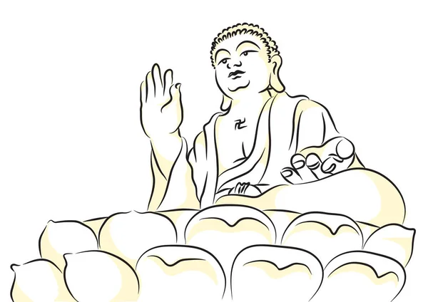 Vector Ilustración Buddha Arte Nacional — Vector de stock
