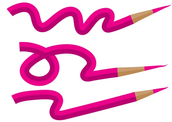 一组彩色铅笔的矢量插图 — 图库矢量图片