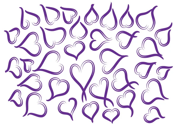 Vector Conjunto Corazones — Vector de stock