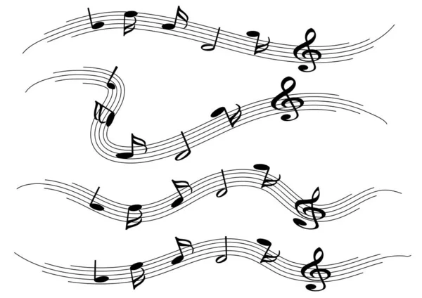 Notes Musique Vectorielles Sur Fond Blanc — Image vectorielle