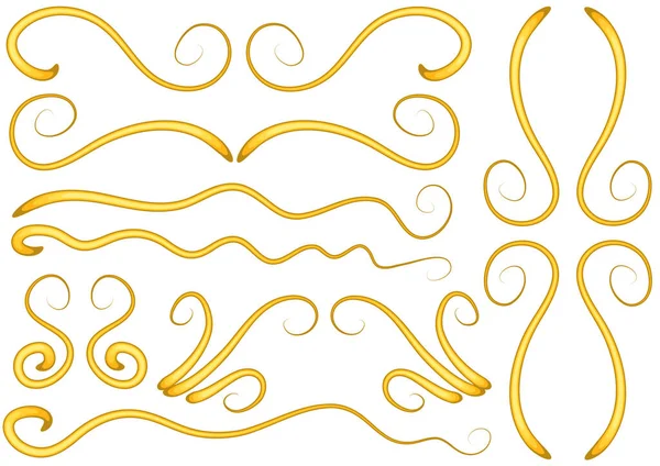 Vector Set Gold Black Ribbons — Stock Vector