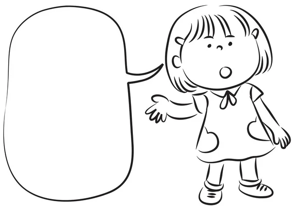 Κορίτσι Και Ομιλία Φούσκα Εικονογράφηση Διανύσματος — Διανυσματικό Αρχείο
