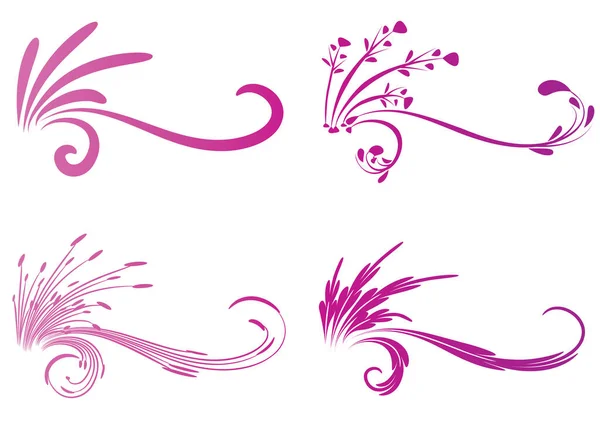 ピンクの花のベクトルセット — ストックベクタ