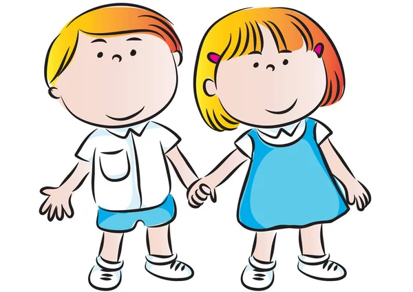 Illustration Couple Children — Stock Vector