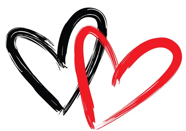 Barevné Ploché Logo Dvěma Dekorativními Srdci Koncept Lásky — Stockový vektor