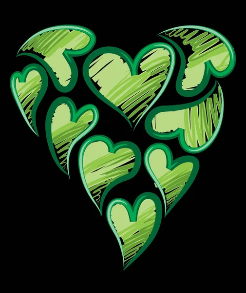 Bir kalp setinin vektör illüstrasyonu