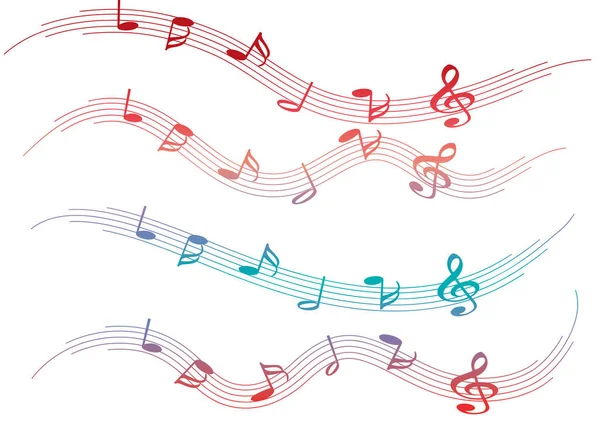 Musical Notes White Background — Stock Vector